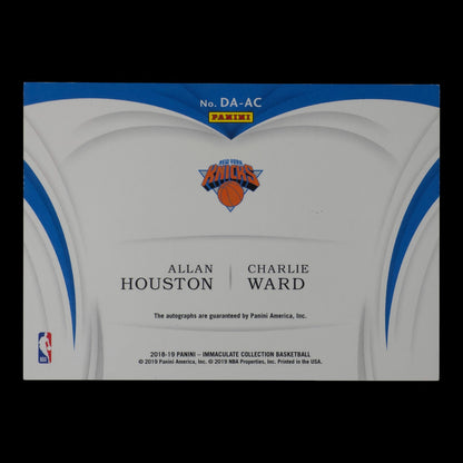 2018-19 ALLAN HOUSTON CHARLIE WARD Dual Auto Immaculate Collection DA-AC