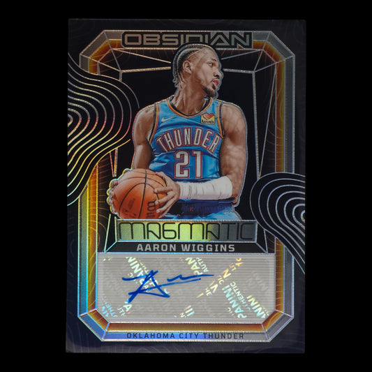 2023-24 AARON WIGGINS Magmatic Autograph 55/149 Obsidian OKC #MS-WIG