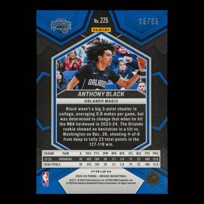 2023-24 ANTHONY BLACK Blue Rookie 5/85 Mosaic Magic #225