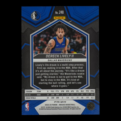 2023-24 DERICK LIVELY II Silver Rookie Mosaic Mavericks #248