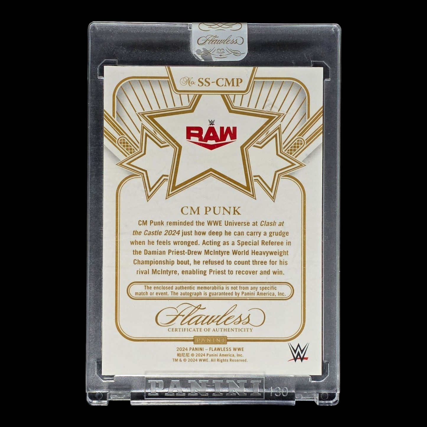 2024 CM PUNK Star Swatch Signatures 14/25 On-Card Relic Flawless #SSCMP