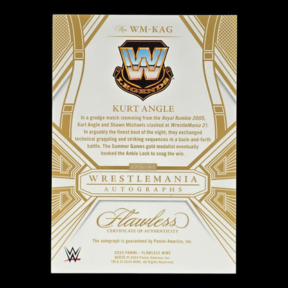 2024 KURT ANGLE Wrestlemania Autographs On-Card 18/25 Flawless #WM-KAG
