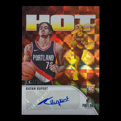 2023-24 RAYAN RUPERT Rookie Hot Signatures 24/25 Hoops Blazers HSR-RR