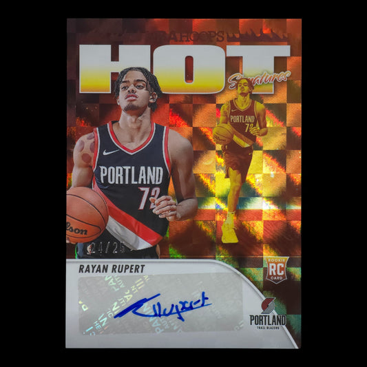 2023-24 RAYAN RUPERT Rookie Hot Signatures 24/25 Hoops Blazers HSR-RR