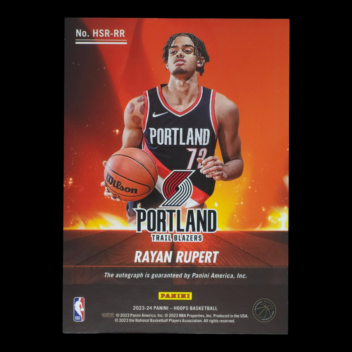 2023-24 RAYAN RUPERT Rookie Hot Signatures 24/25 Hoops Blazers HSR-RR