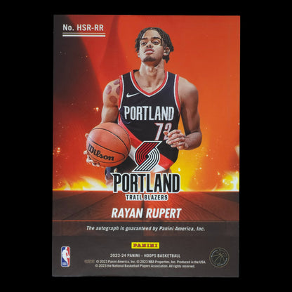2023-24 RAYAN RUPERT Rookie Hot Signatures 24/25 Hoops Blazers HSR-RR