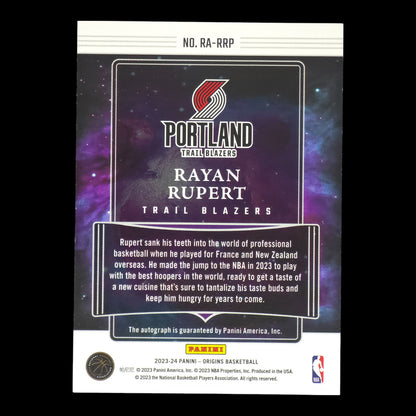 2023-24 RAYAN RUPERT Rookie Signature On Card Origins Blazers RA-RRP