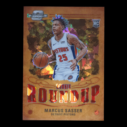 2023-24 MARCUS SASSER Rookie Roundup 143/175 SP Contenders Optic Pistons #9