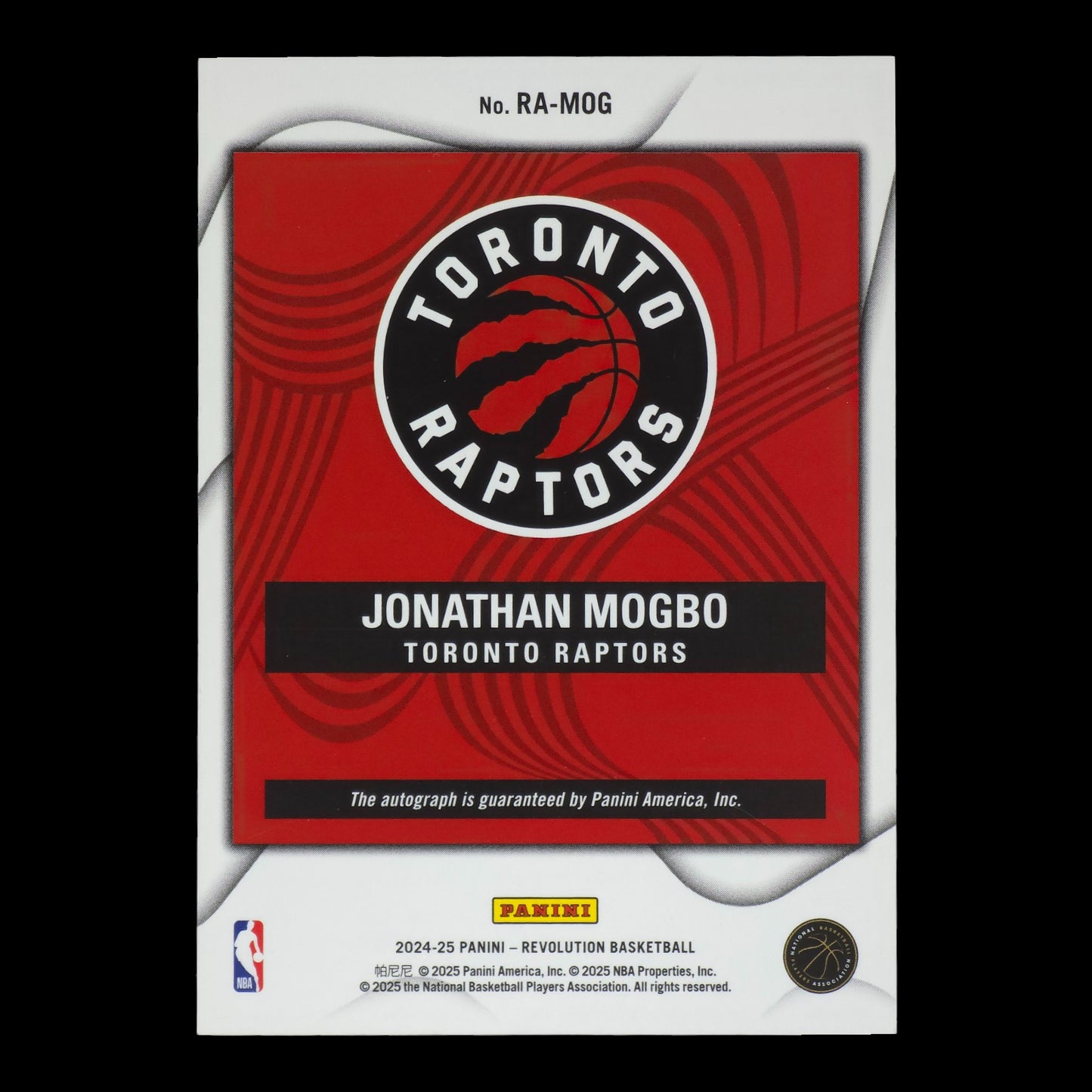 2024-25 JONATHAN MOGBO Rookie Autograph Revolution Raptors RA-MOG
