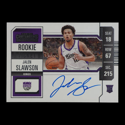 2023-24 JALEN SLAWSON Rookie Ticket on card Autograph Contenders Kings #120