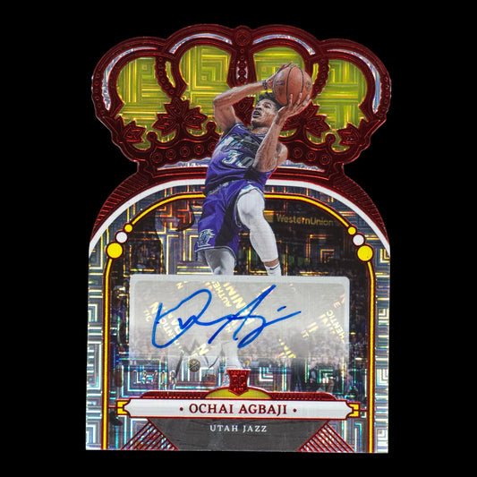 2022-23 OCHAI AGBAJI Red Autograph 3/18 Crown Royale Jazz RCA-OAB