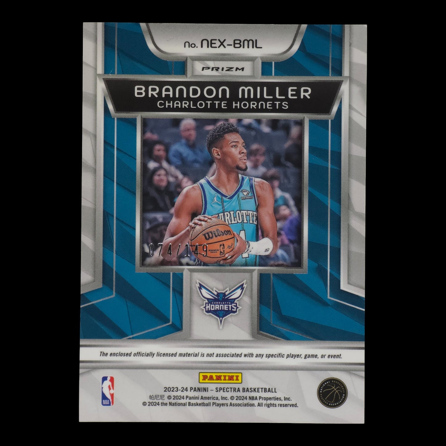 2023-24 BRANDON MILLER Next Era Rookie 74/149 Spectra NEX-BML