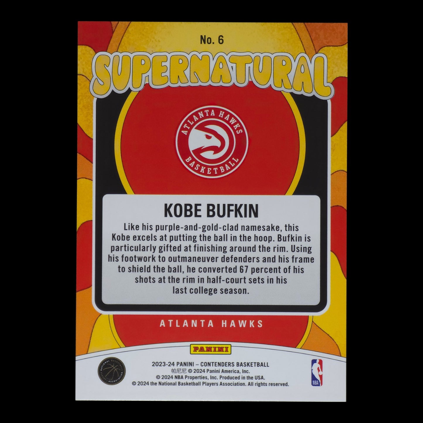 2023-24 KOBE BUFKIN Supernatural Contenders Hawks #6