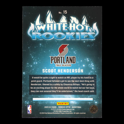 2023-24 SCOOT HENDERSON White Hot Rookies Donruss Blazers #15