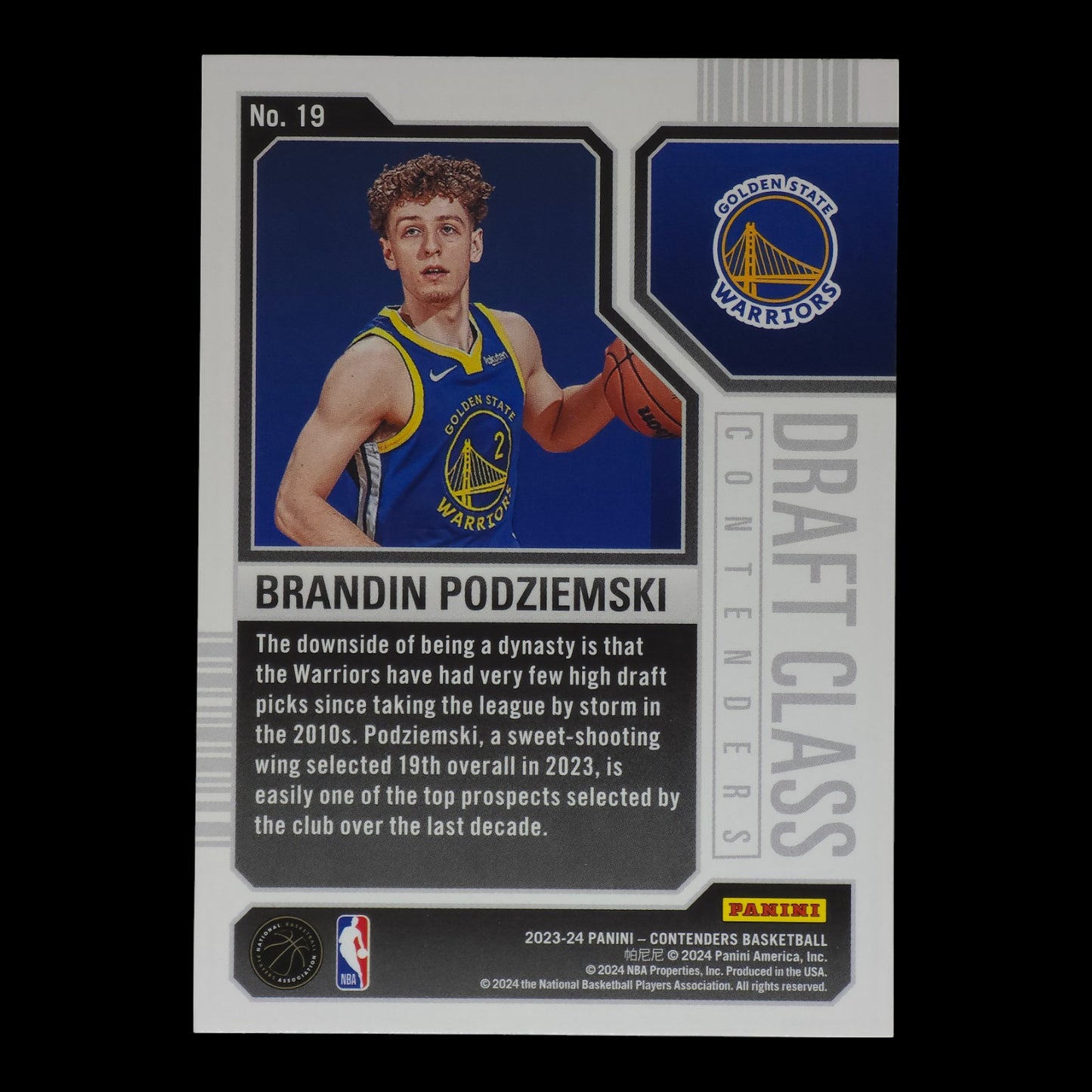 2023-24 BRANDIN PODZIEMSKI Rookie Draft Class Contenders GWS #19