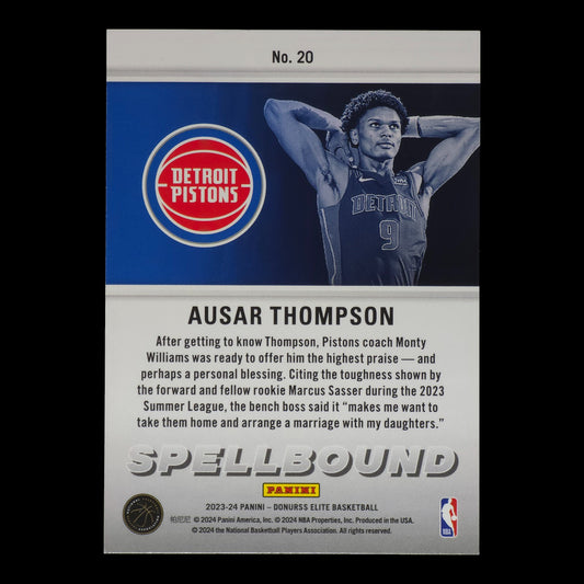 2023-24 AUSAR THOMPSON Rookie Spellbound "A" Elite Pistons #24