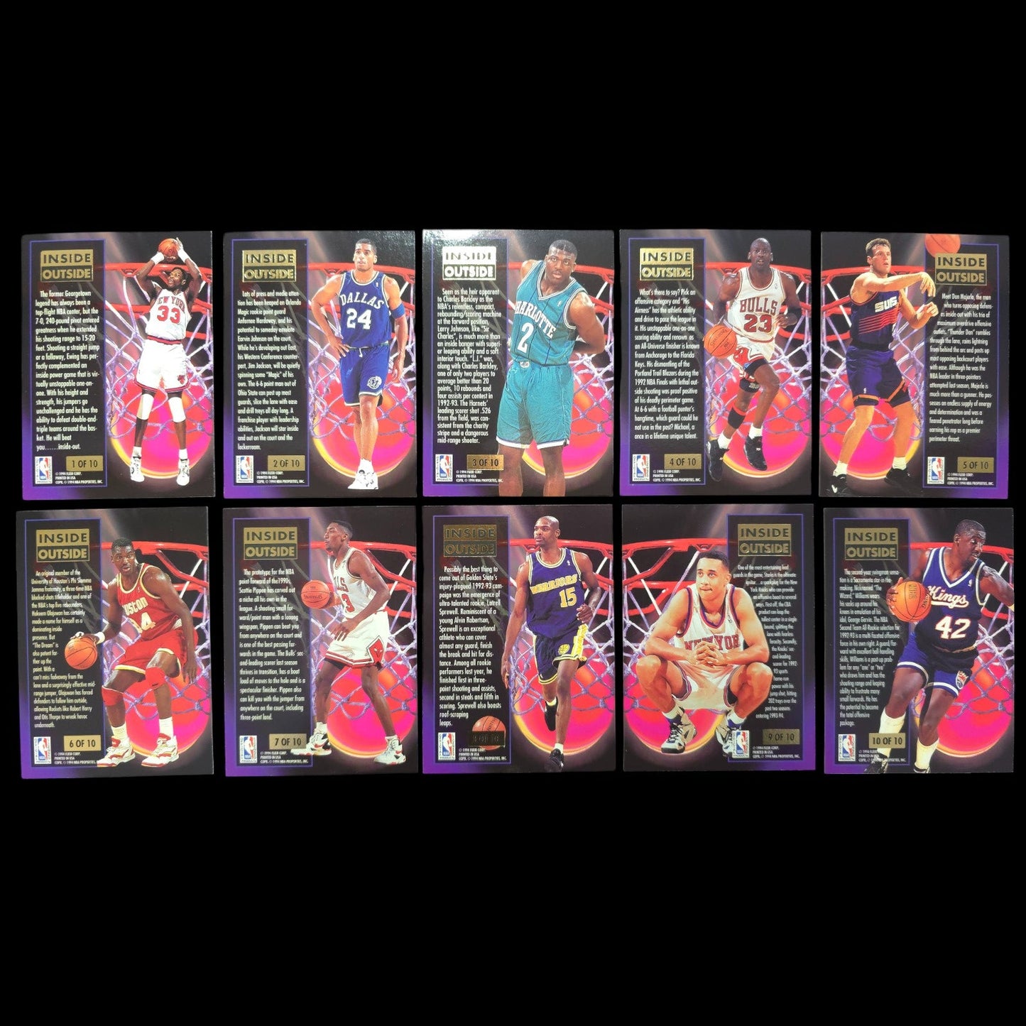 1993-94 Fleer Ultra Inside Out Complete Set 1-10  Jordan, Pippen