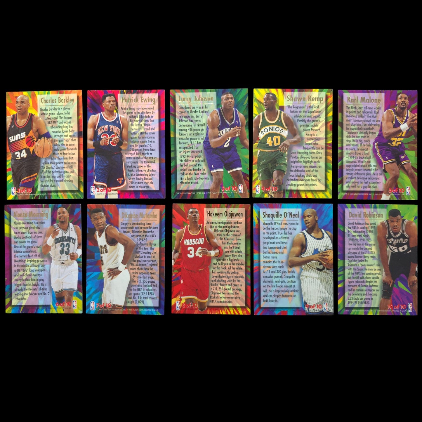 1995-96 Fleer Ultra Ultra Power Complete Set 1-10 w/ Shaquille O’Neal