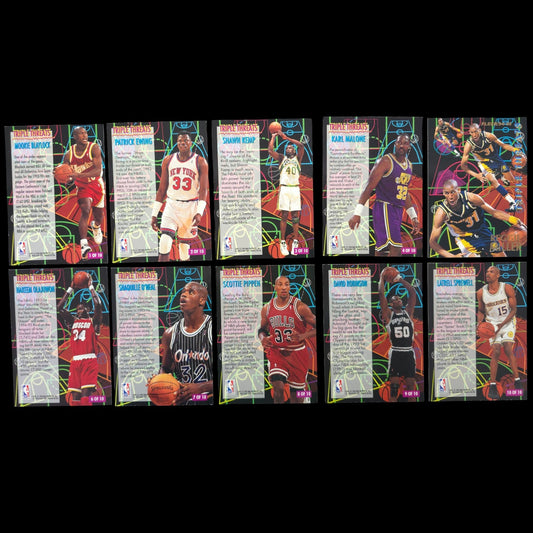 1994-95 Fleer Triple Threats Complete Set 1-10  Shaq, Pippen Hakeem Kemp - 1