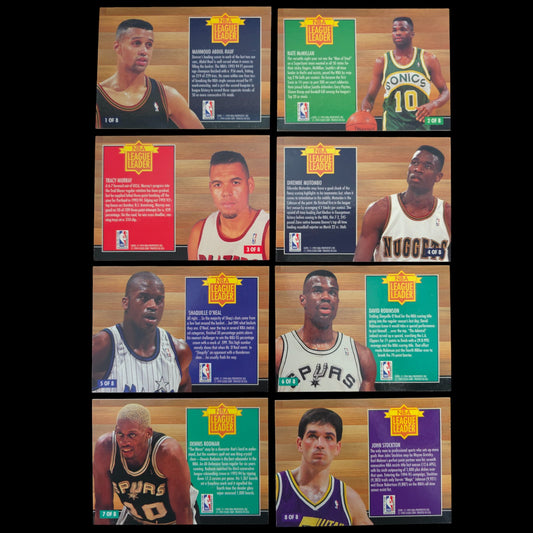 1994-95 Fleer NBA LEAGUE LEADER Complete set 1-8 Shaq, Rodman