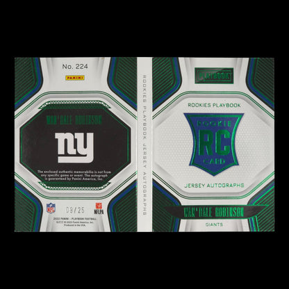 2022-23 WAN'DALE ROBINSON Rookies Playbook Jersey Auto 9/25 Giants #224