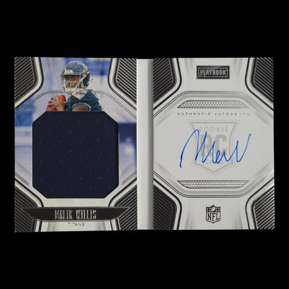 2023-24 MALIK WILLIS Rookies Playbook Jersey Auto 142/199 Titans #203