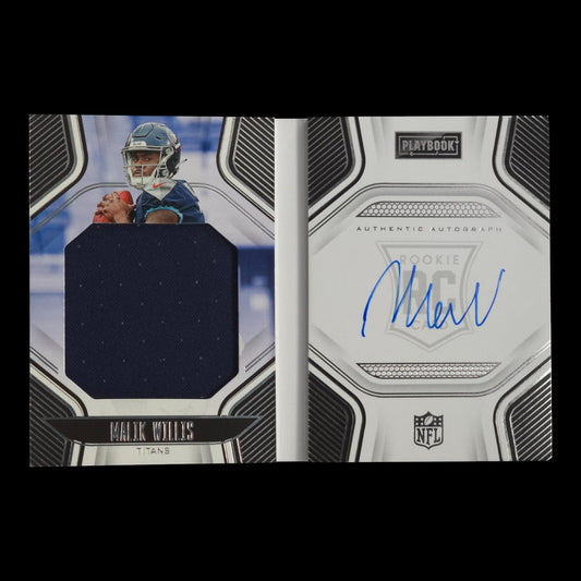 2023-24 MALIK WILLIS Rookies Playbook Jersey Auto 142/199 Titans #203