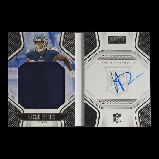 2022-23 HASSAN HASKINS Rookies Playbook Jersey Auto 296/299 Titans #241