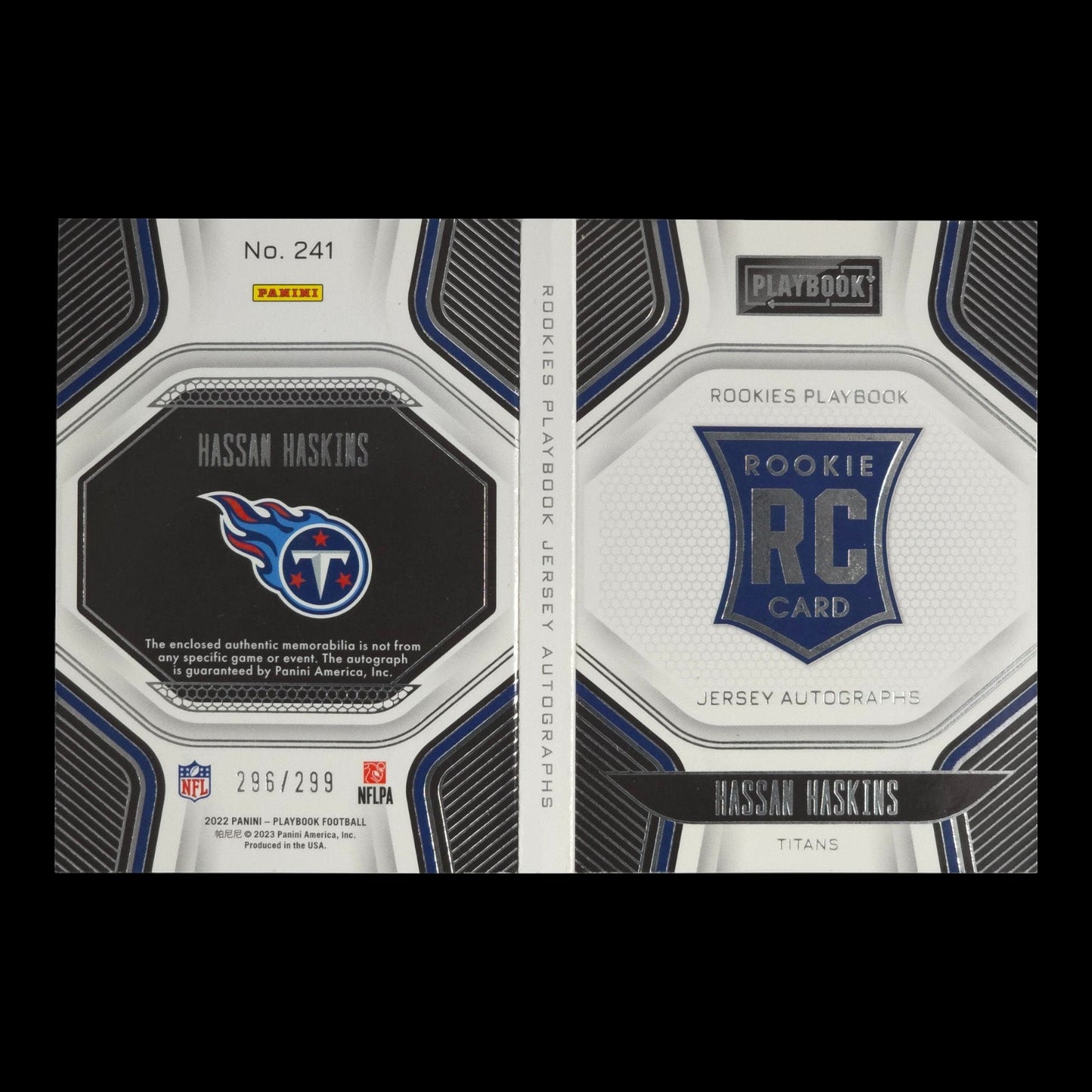 2022-23 HASSAN HASKINS Rookies Playbook Jersey Auto 296/299 Titans #241