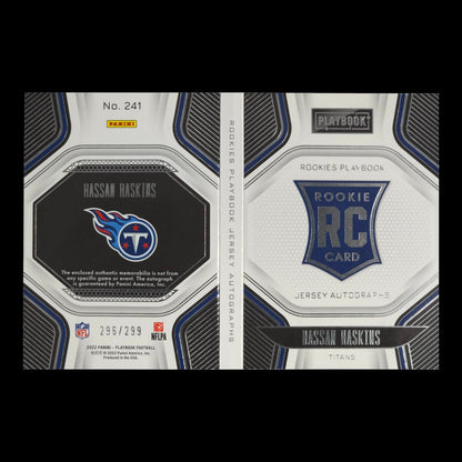 2022-23 HASSAN HASKINS Rookies Playbook Jersey Auto 296/299 Titans #241