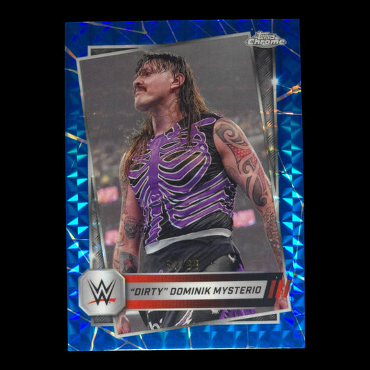 2025 'DIRTY' DOMINIK MYSTERIO Blue Geometric Refractor 62/99 Topps Chrome #35