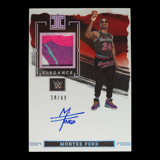 2023 MONTEZ FORD Smack Down Elegance Memorabilia Auto 18/49 Impeccable EM-MZF