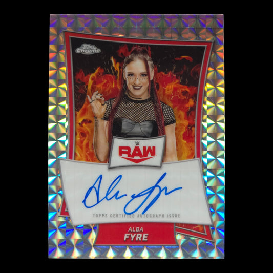 2025 ALBA FYRE Silver Geometric Refractor Auto RAW Topps Chrome RBA-ALB