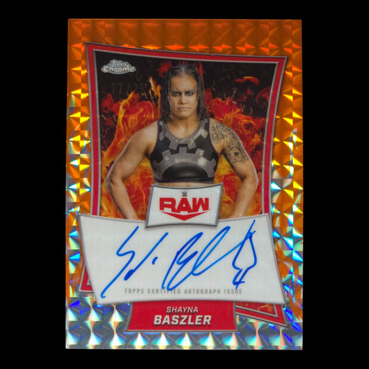 2025 SHAYNA BASZLER Orange Geometric Refractor 17/25 RAW Topps Chrome RBA-SHA