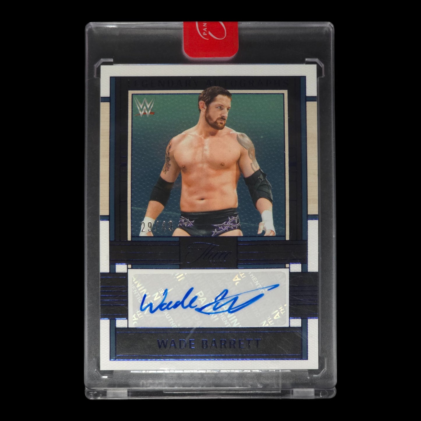 2024 WADE BARRETT Legendary Autographs Blue 29/49 Panini Three Count LA-WBR