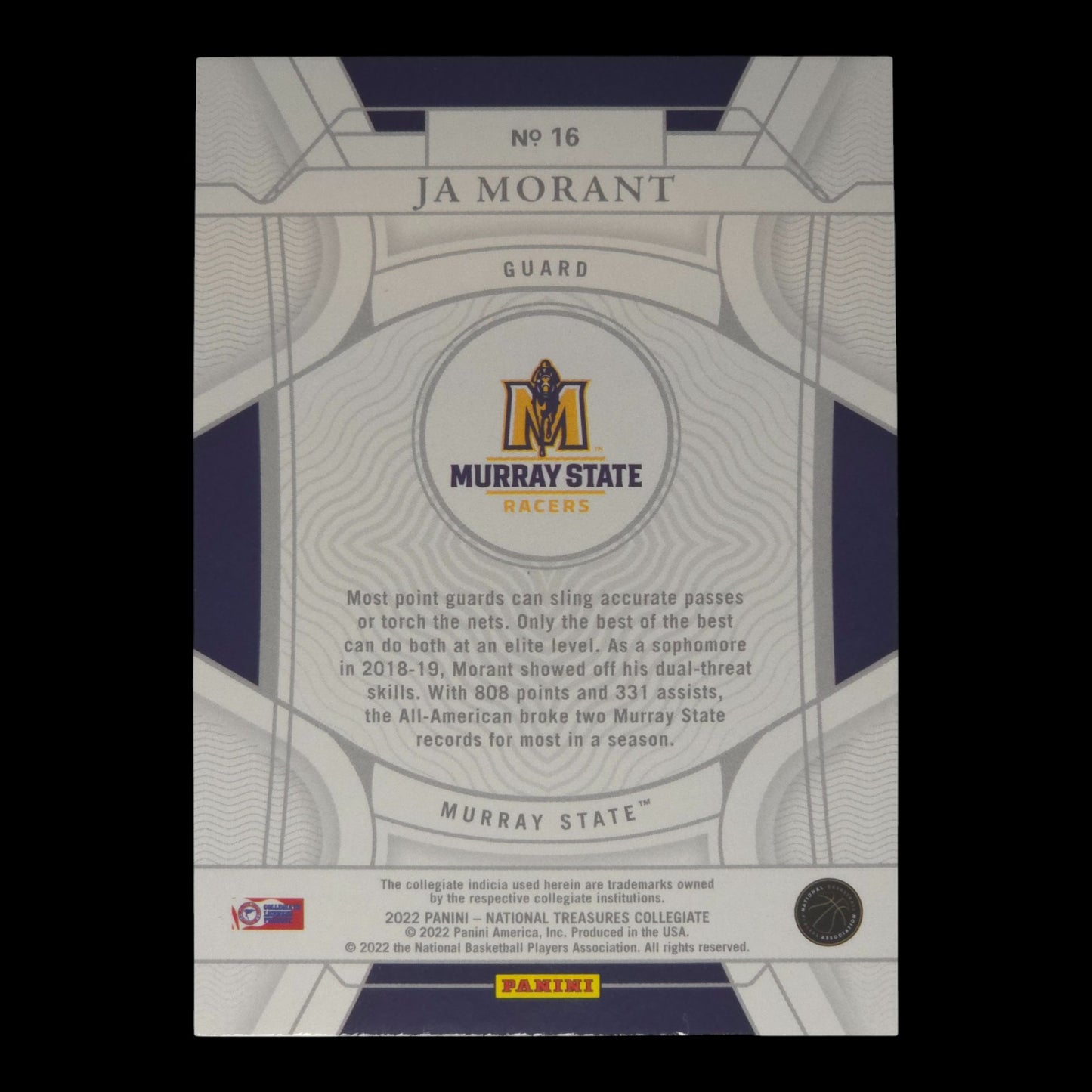 2022 JA MORANT 38/49 National Treasures Collegiate #16