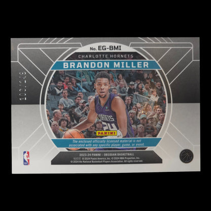 2023-24 BRANDON MILLER Equinox Gear 106/249 Obsidian Hornets EG-BMI