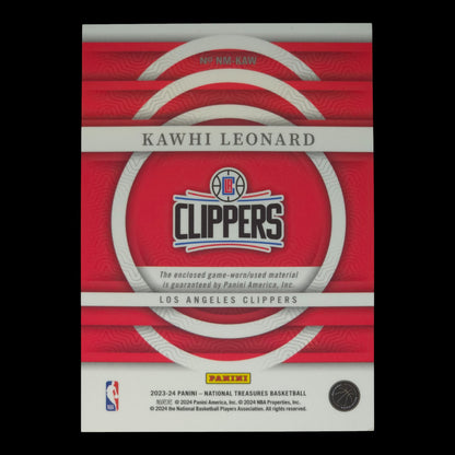 2023-24 KAWHI LEONARD NBA Materials 14/99 Game Worn National Treasures NM-KAW