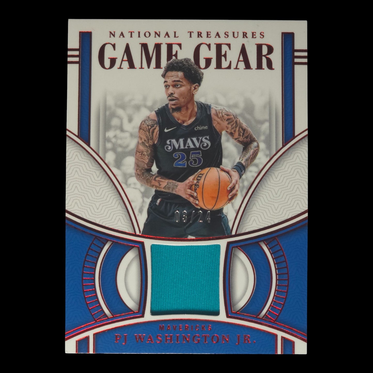 2023-24 PJ WASHINGTON JR. Game Gear 3/24 Game Worn National Treasures GG-PJW