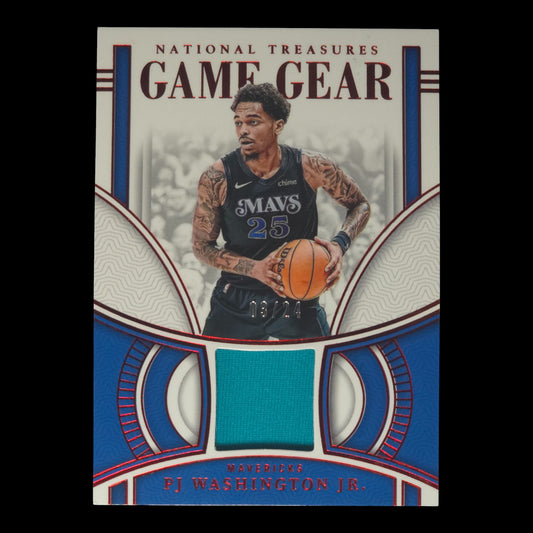 2023-24 PJ WASHINGTON JR. Game Gear 3/24 Game Worn National Treasures GG-PJW
