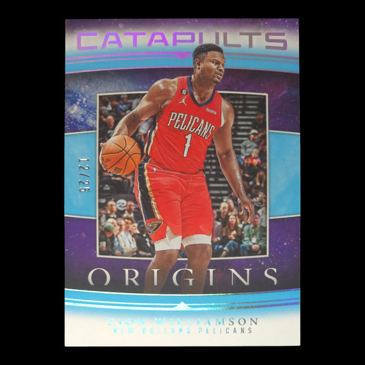 2023-24 ZION WILLIAMSON Catapults Turquoise 12/25 Origins Pelicans #13