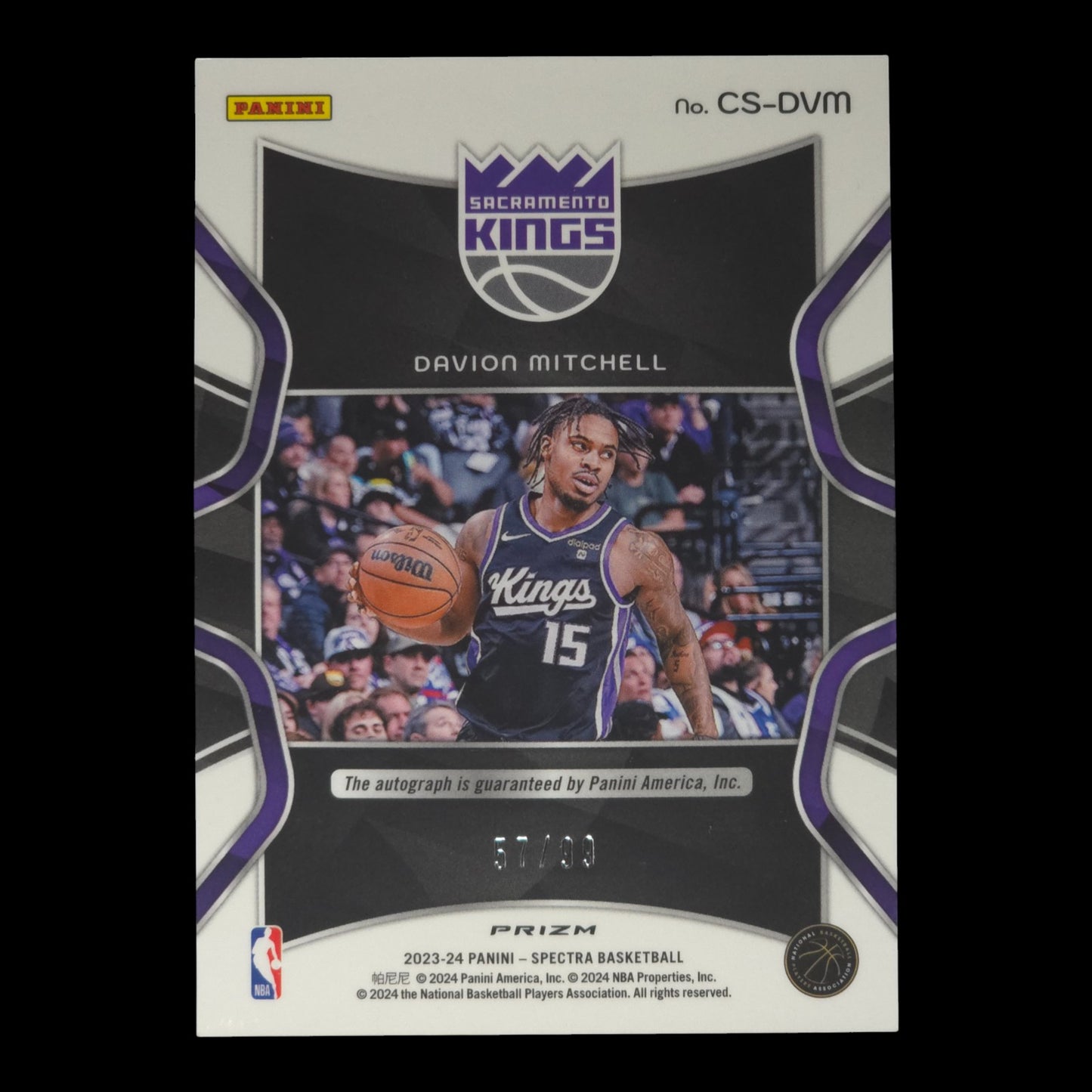 2023-24 DAVION MITCHELL Catalysts Autograph 57/99 Spectra Kings CS-DVM