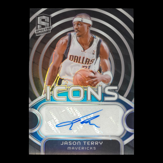 2023-24 JASON TERRY Icons Auto 64/99 Spectra Mavericks IA-JET