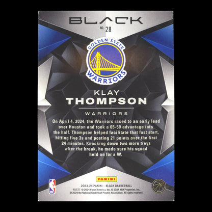 2023-24 KLAY THOMPSON 18/75 Panini Black GWS #28