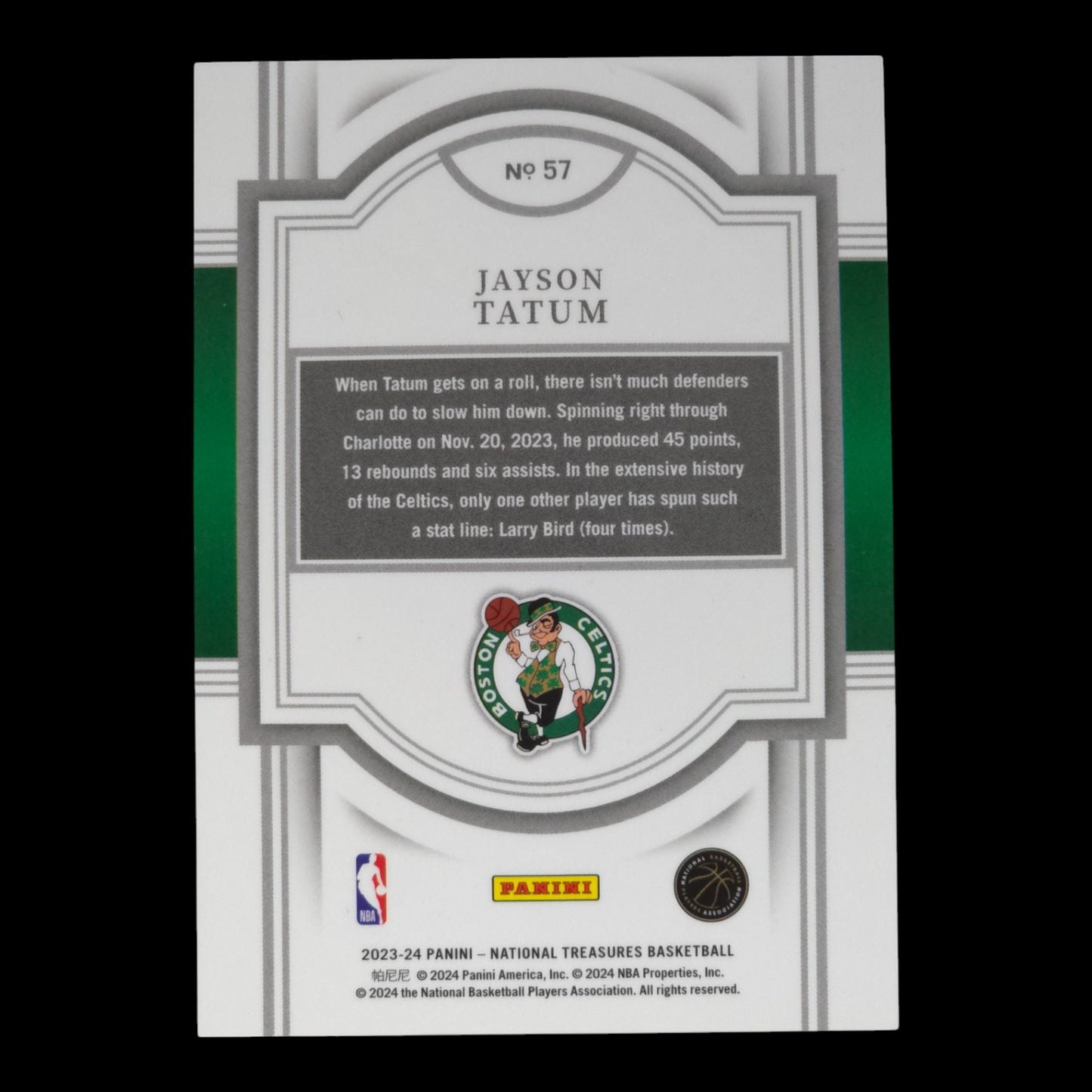 2023-24 JAYSON TATUM 14/99 National Treasures Celtics #57