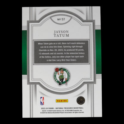 2023-24 JAYSON TATUM 14/99 National Treasures Celtics #57