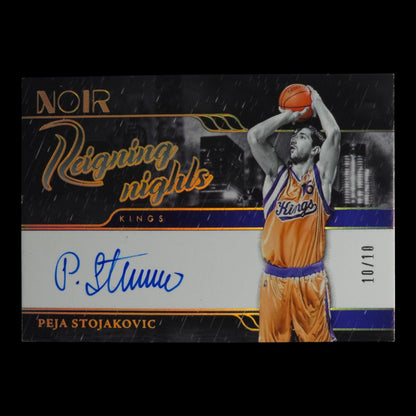 2023-24 PEJA STOJAKOVIC Reigning Nights Autograph Gold 10/10 Noir Kings RNS-PJS