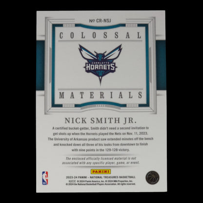 2023-24 NICK SMITH JR. Colossal Materials 74/99 National Treasures CR-NSJ
