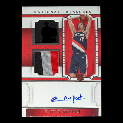 2023-24 RAYAN RUPERT RPA 24/99 On Card National Treasures Blazers RMD-RUP