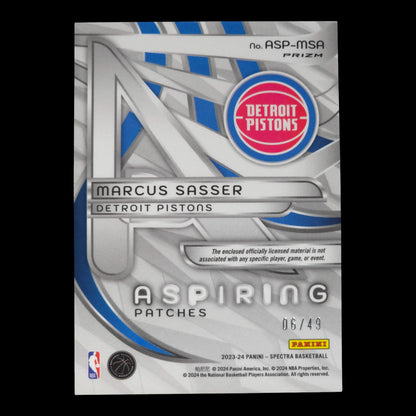 2023-24 MARCUS SASSER Aspiring Patches 6/49 Spectra Pistons ASP-MSA